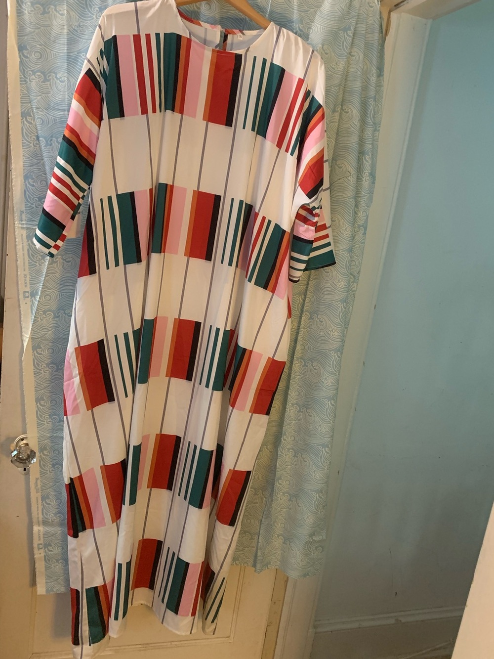 Multi-Color Stripe Block Maxi Dress